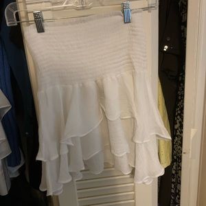 White flowy mini skirt/beach cover up